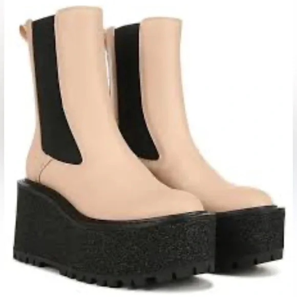 Circus by Sam Edelman cream tan platform Chelsea boots - Picture 1 of 13